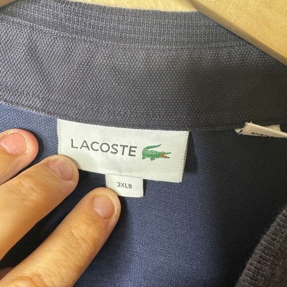 Lactose Shirt Mens 3XLB Navy Blue Polo Short Sleeve Classic Fit - Picture 4 of 8